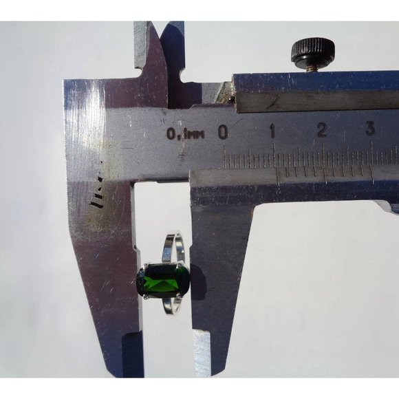 Chrome Diopside 925 Sterling Silver Ring Natural Green Chrome Diopside Ring Sz 7 - Picture 9 of 10